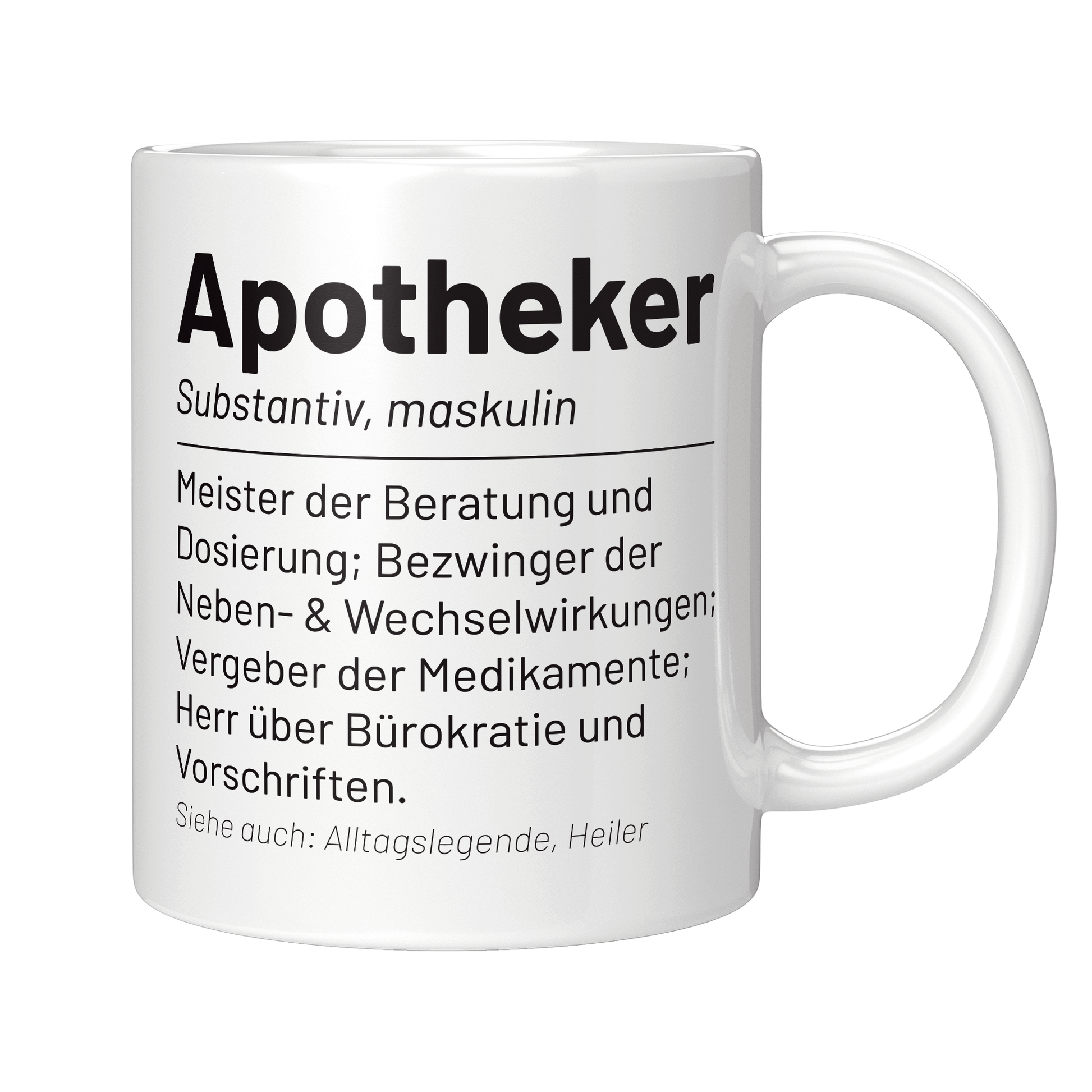 Apotheker Tasse - Wörterbucheintrag: Apotheker (Apothekerin, Geschenk)