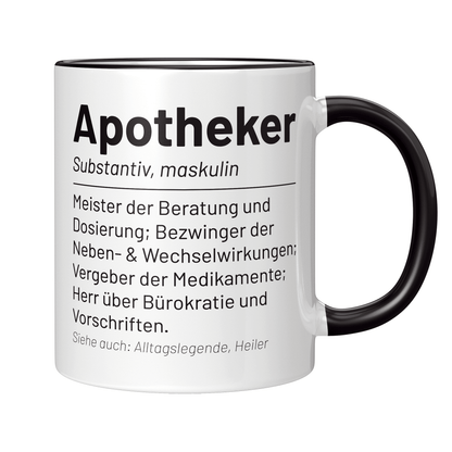 Apotheker Tasse - Wörterbucheintrag: Apotheker (Apothekerin, Geschenk)