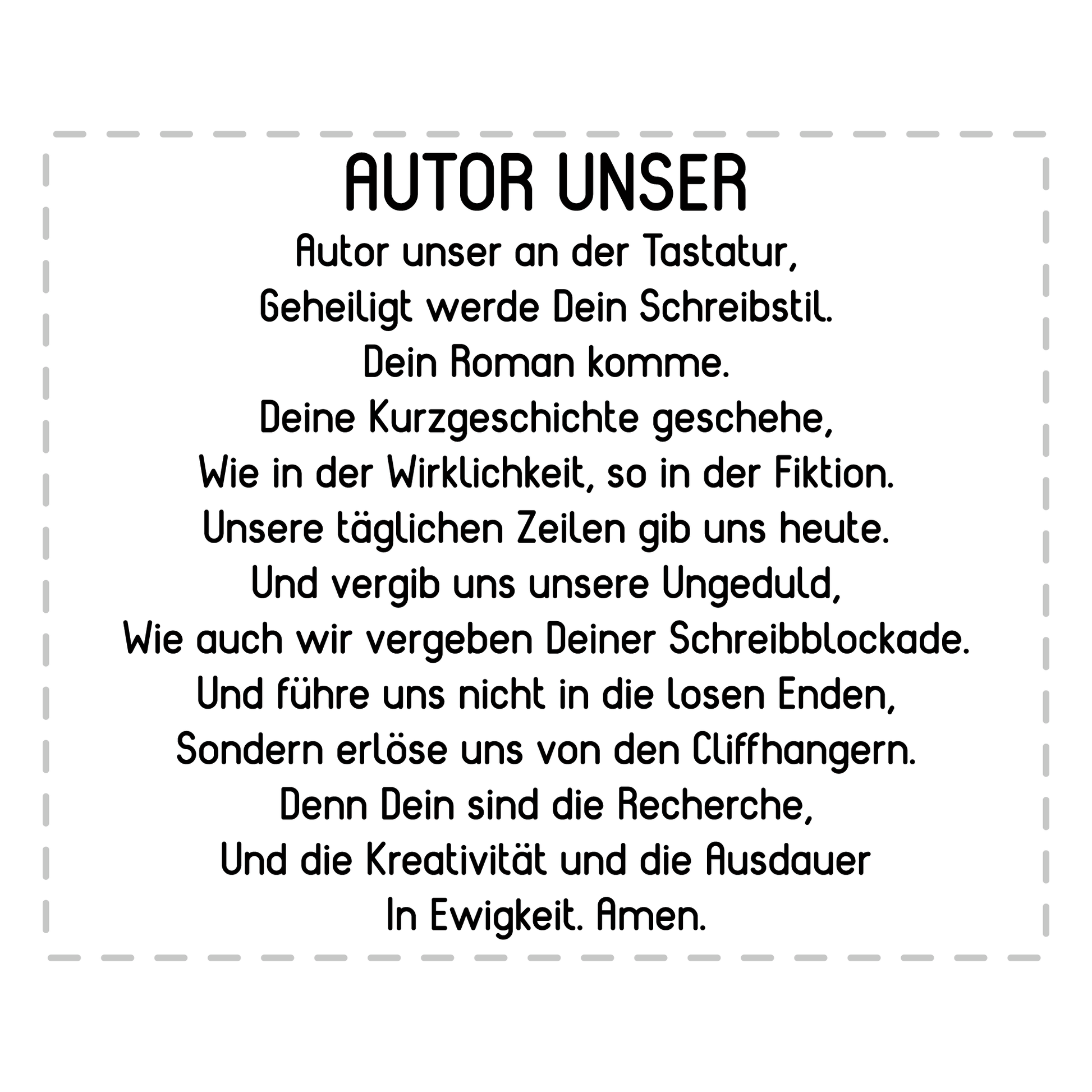 Autor Tasse - "Autor Unser"-Gebet (Autorin, Schriftsteller, Schriftstellerin, Geschenk)