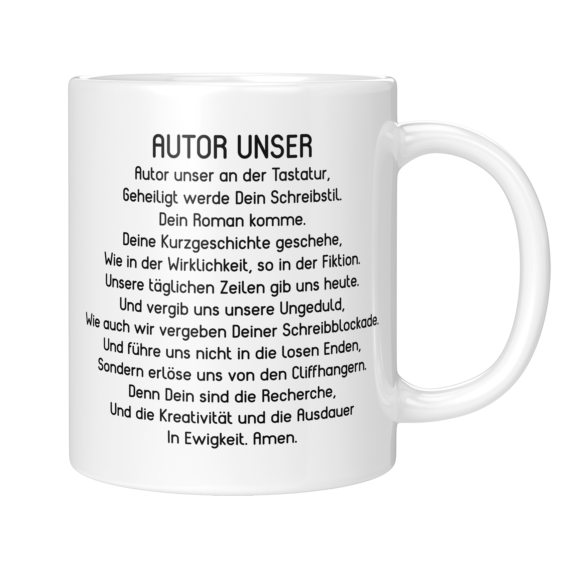 Autor Tasse - "Autor Unser"-Gebet (Autorin, Schriftsteller, Schriftstellerin, Geschenk)