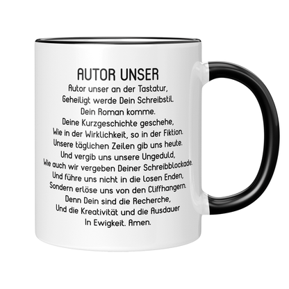 Autor Tasse - "Autor Unser"-Gebet (Autorin, Schriftsteller, Schriftstellerin, Geschenk)