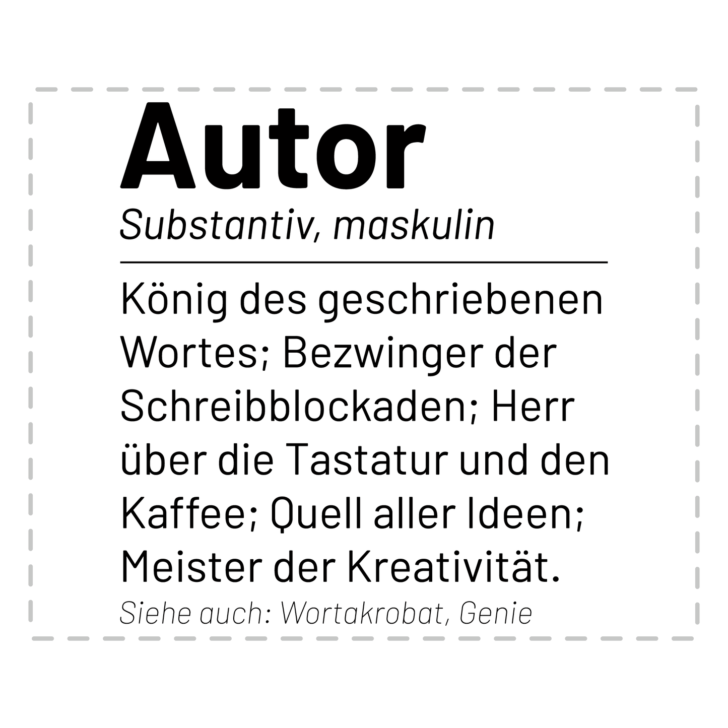 Autor Tasse - Wörterbuch "Autor" (Autorin, Schriftsteller, Schriftstellerin, Geschenk)