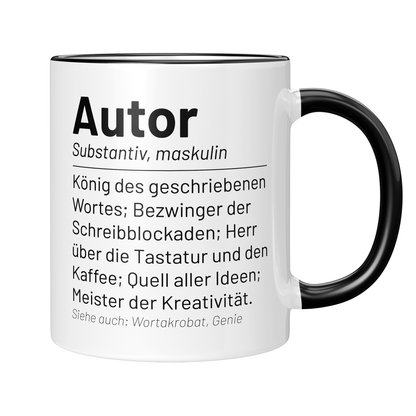 Autor Tasse - Wörterbuch "Autor" (Autorin, Schriftsteller, Schriftstellerin, Geschenk)