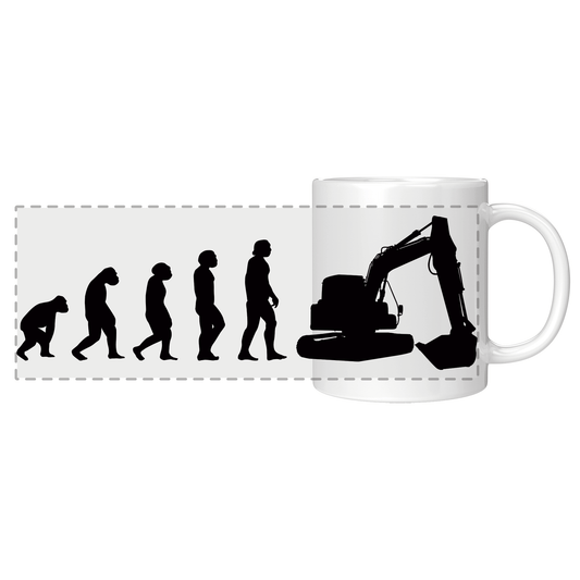 Baggerfahrer Tasse - Evolution (Bagger, Baggerfahrerin, Geschenk)