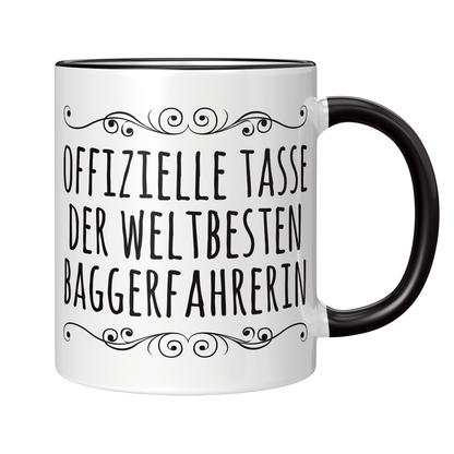 Baggerfahrer Tasse - Weltbeste Baggerfahrerin (Bagger, Geschenk)