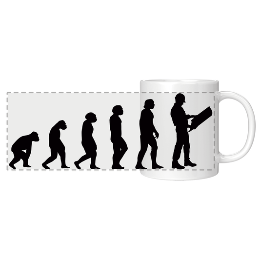 Bauingenieur Tasse - Evolution eines Bauingenieurs (Bauingenieurin, Geschenk)