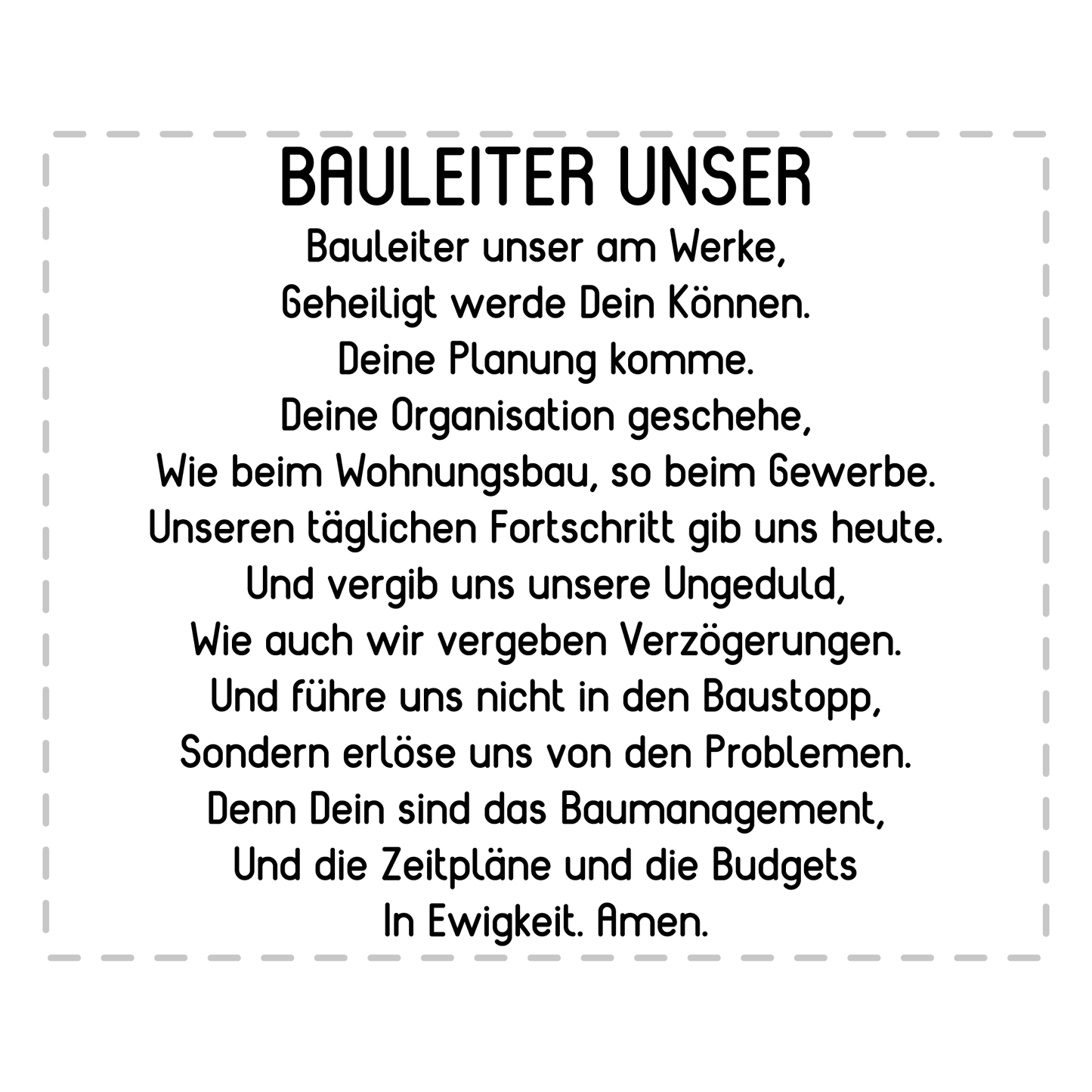 Bauleiter Tasse - "Bauleiter Unser"-Gebet (Bauleiterin, Bauleitung, Geschenk)