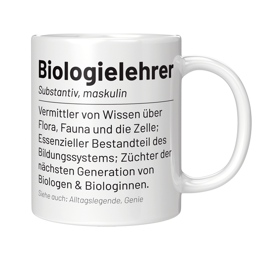 Biologielehrer Tasse - Wörterbuch: Biologielehrer (Biologie, Lehrer, Geschenk)