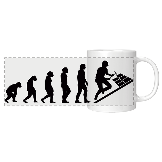 Dachdecker Tasse - Evolution des Dachdeckers (Dachdeckerin, Geschenk)