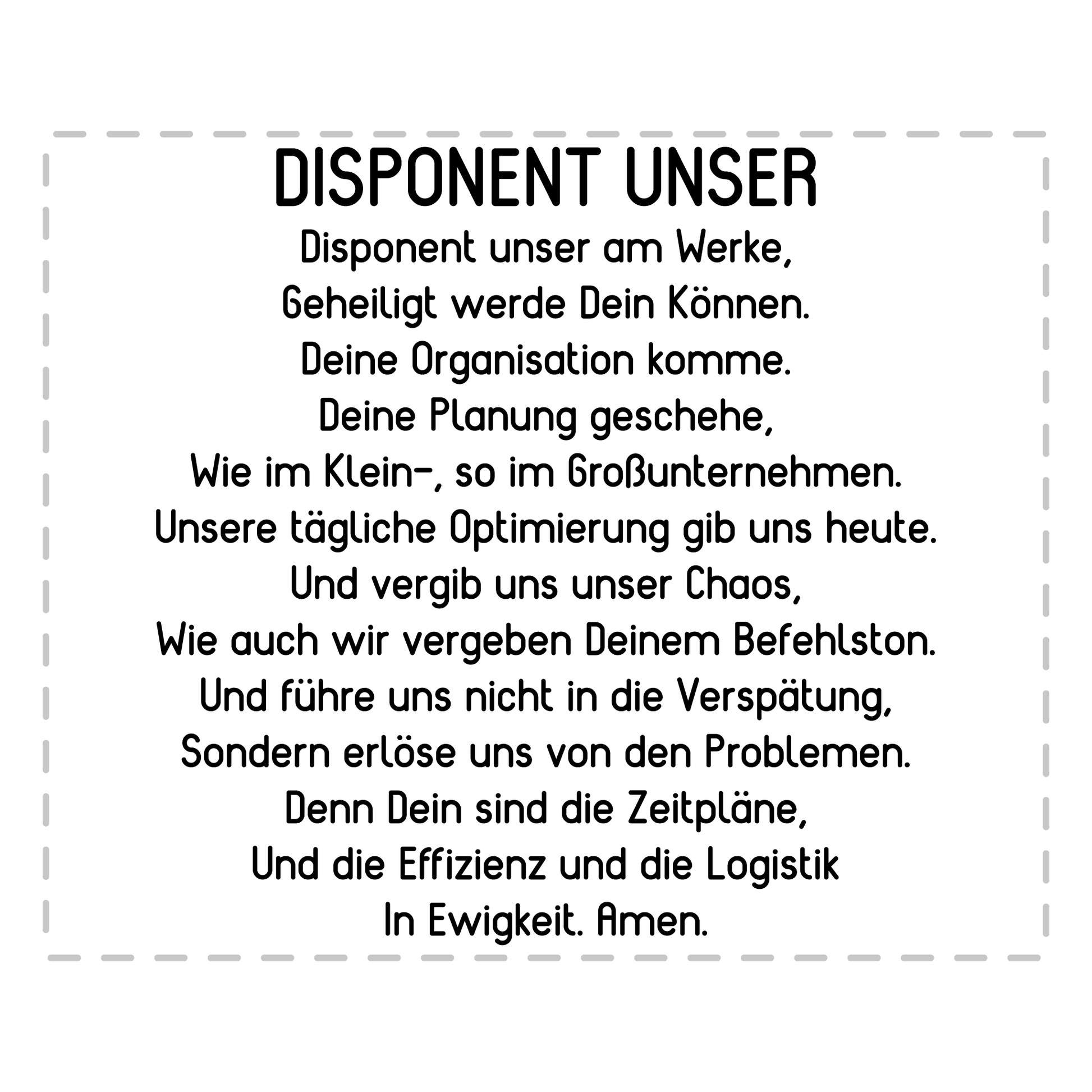 Disponent Tasse - "Disponent Unser"-Gebet (Disponentin, Disposition, Geschenk)