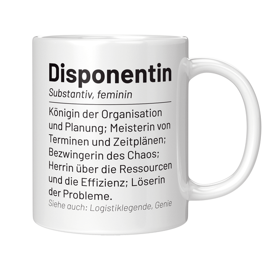 Disponent Tasse - Wörterbuch "Disponentin" (Disposition, Geschenk)