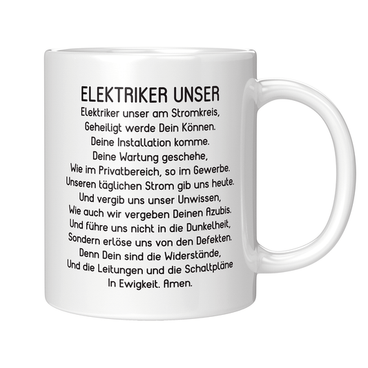 Elektriker Tasse Elektriker Unser Gebet