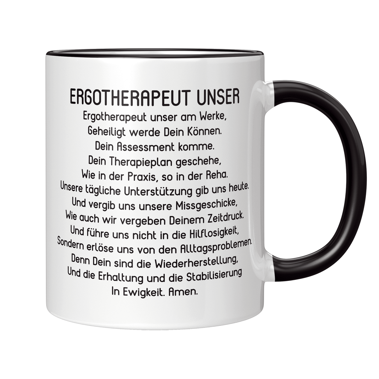 Ergotherapie Tasse - "Ergotherapeut Unser"-Gebet (Ergotherapeutin, Geschenk)