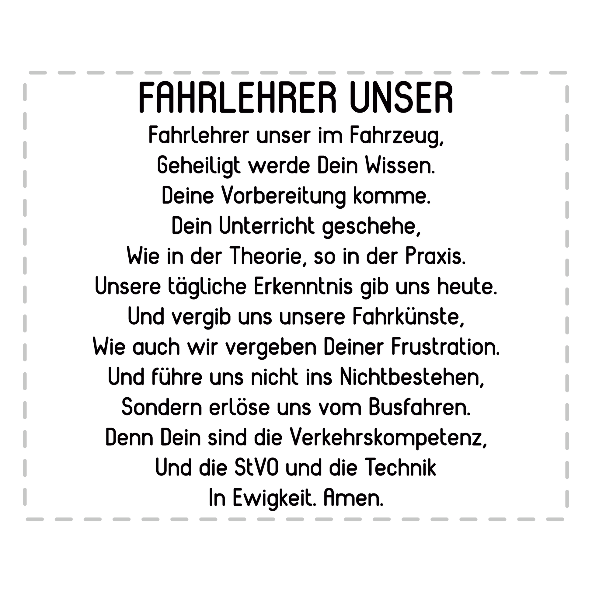 Fahrlehrer Tasse - "Fahrlehrer Unser"-Gebet (Fahrschule, Fahrlehrerin, Geschenk)