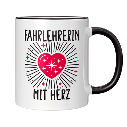 Fahrlehrer Tasse - Fahrlehrerin mit Herz (Fahrschule, Geschenk)