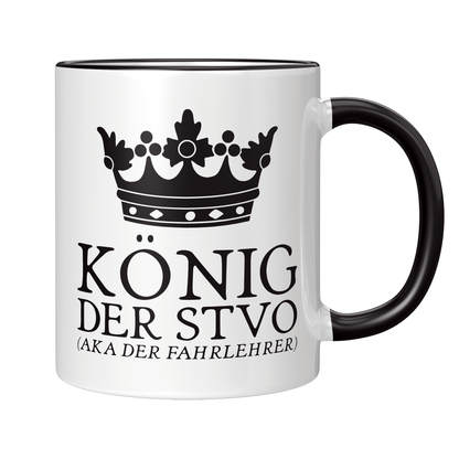 Fahrlehrer Tasse - König der StVO aka der Fahrlehrer (Fahrschule, Fahrlehrerin, Geschenk)