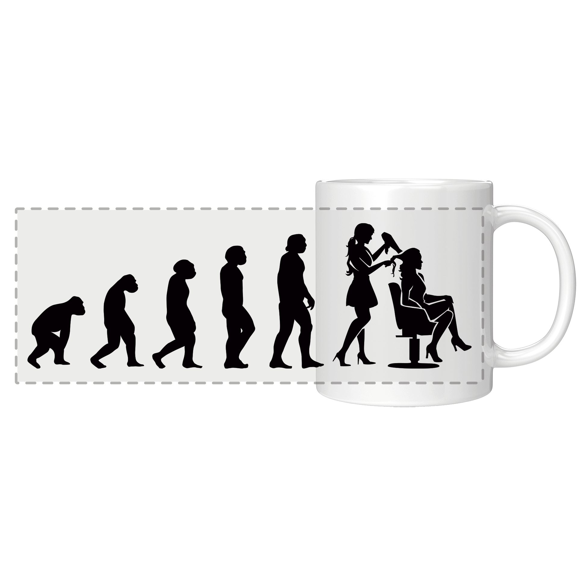 Friseur Tasse - Evolution einer Friseurin (Friseurmeisterin, Geschenk)