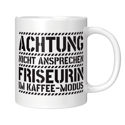 Friseur Tasse - Friseurin im Kaffee-Modus (Friseurmeisterin, Geschenk)