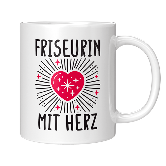 Friseur Tasse - Friseurin mit Herz (Friseurmeisterin, Geschenk)