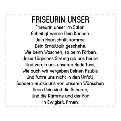 Friseur Tasse - "Friseurin Unser" Gebet (Friseurmeisterin, Geschenk)