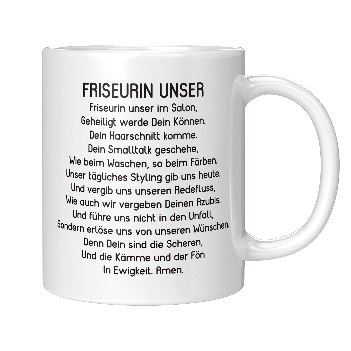 Friseur Tasse - "Friseurin Unser" Gebet (Friseurmeisterin, Geschenk)