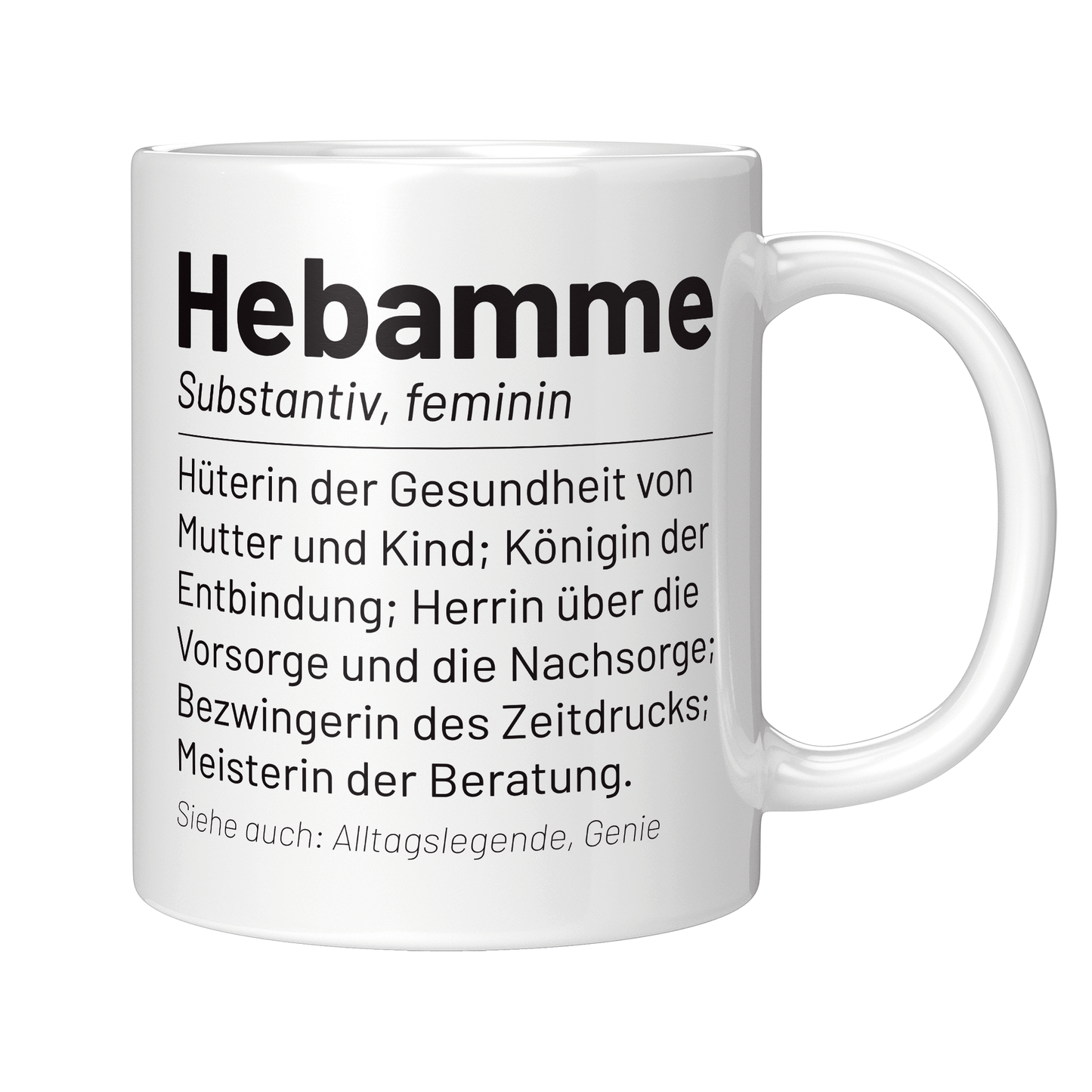 Hebamme Tasse - Wörterbuch "Hebamme" (Entbindungspflegerin, Geschenk)