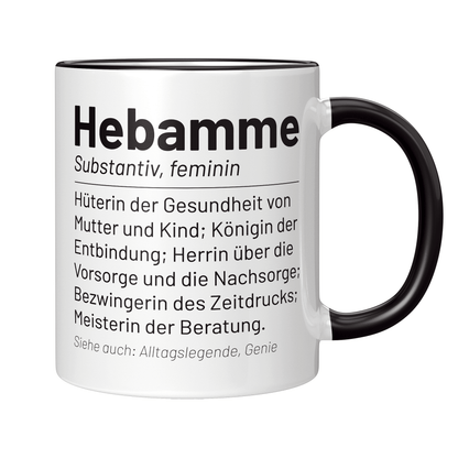 Hebamme Tasse - Wörterbuch "Hebamme" (Entbindungspflegerin, Geschenk)