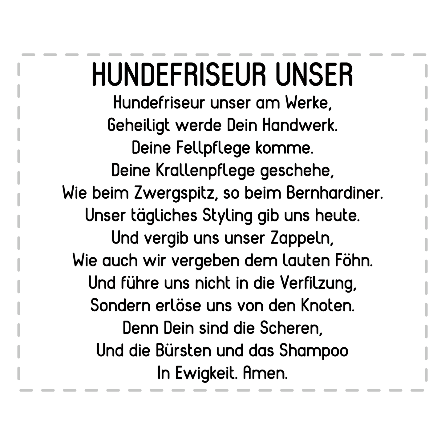 Hundefriseur Tasse - "Hundefriseur Unser"-Gebet (Hundesalon, Hundefriseurin, Geschenk)