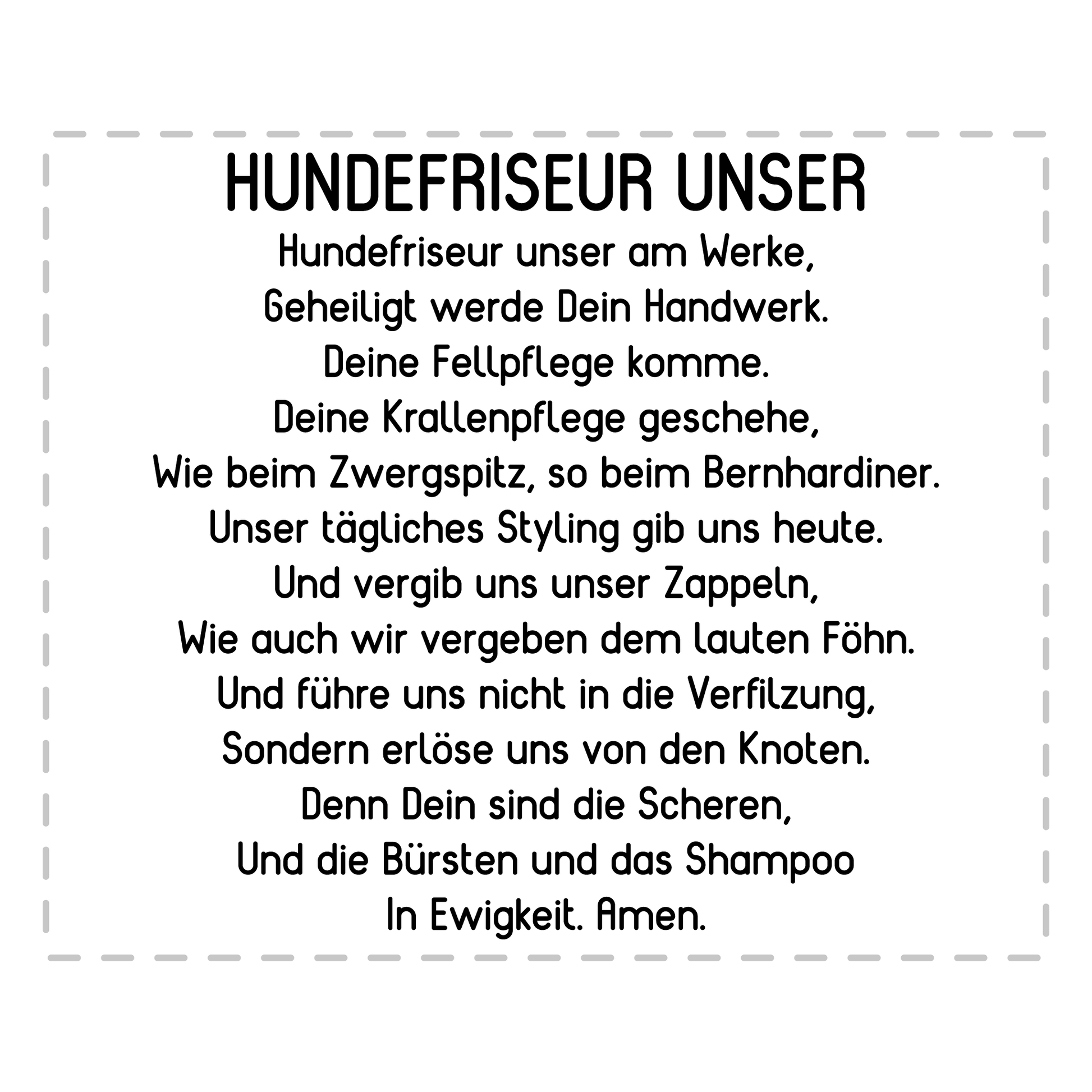 Hundefriseur Tasse - "Hundefriseur Unser"-Gebet (Hundesalon, Hundefriseurin, Geschenk)