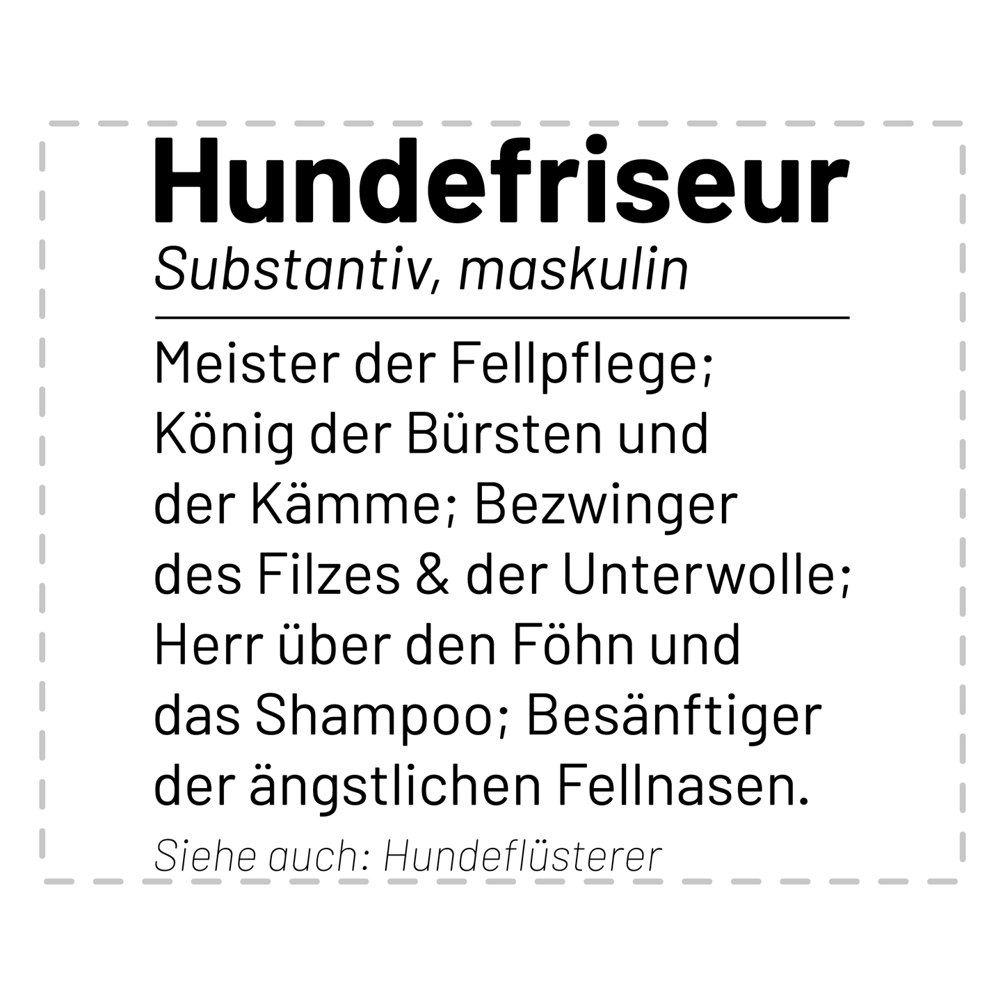 Hundefriseur Tasse - Wörterbuch "Hundefriseur" (Hundesalon, Hundefriseurin, Geschenk)