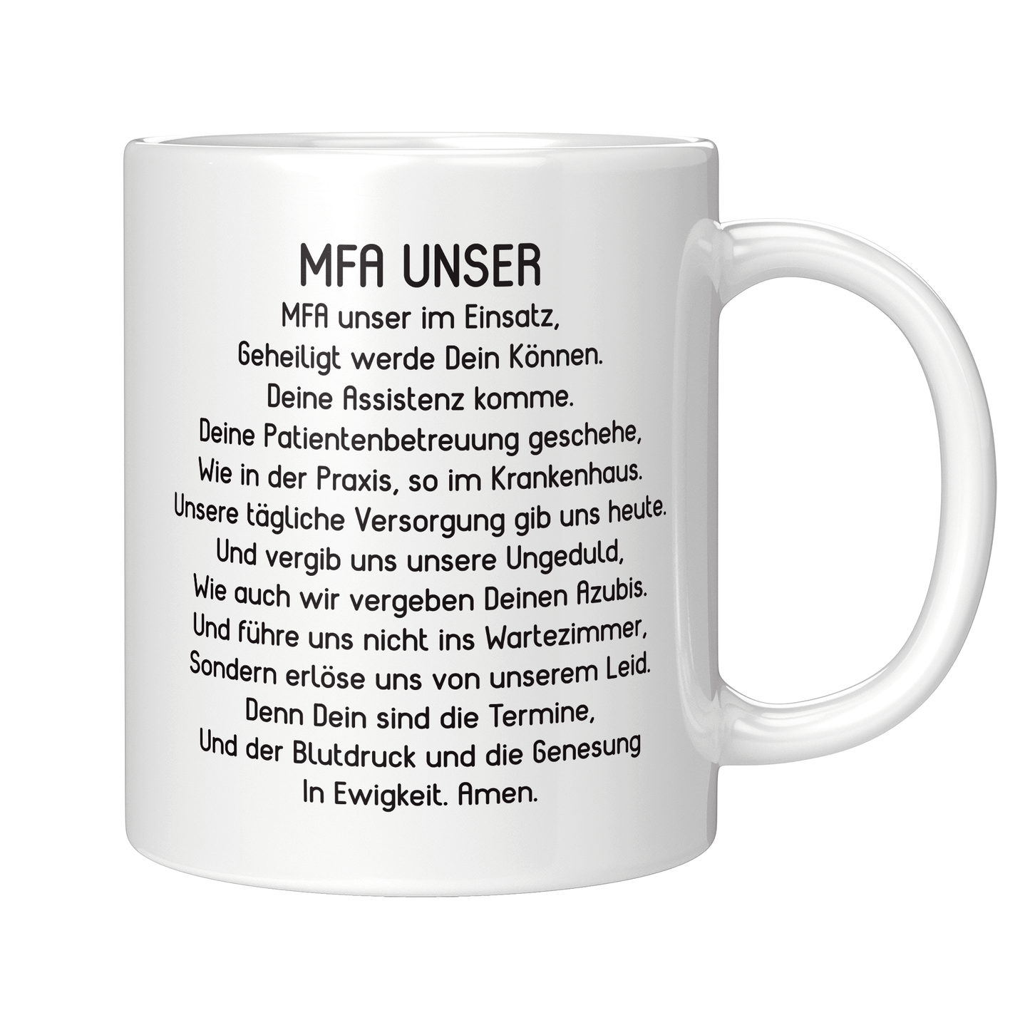 Medizinische Fachangestellte Tasse MFA Unser Gebet