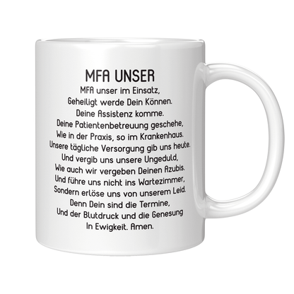 Medizinische Fachangestellte Tasse MFA Unser Gebet