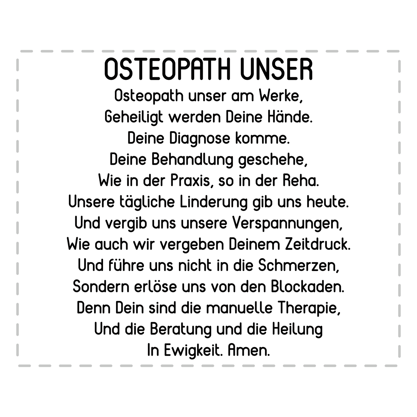 Osteopathie Tasse - "Osteopath Unser"-Gebet (Osteopathin, Geschenk)