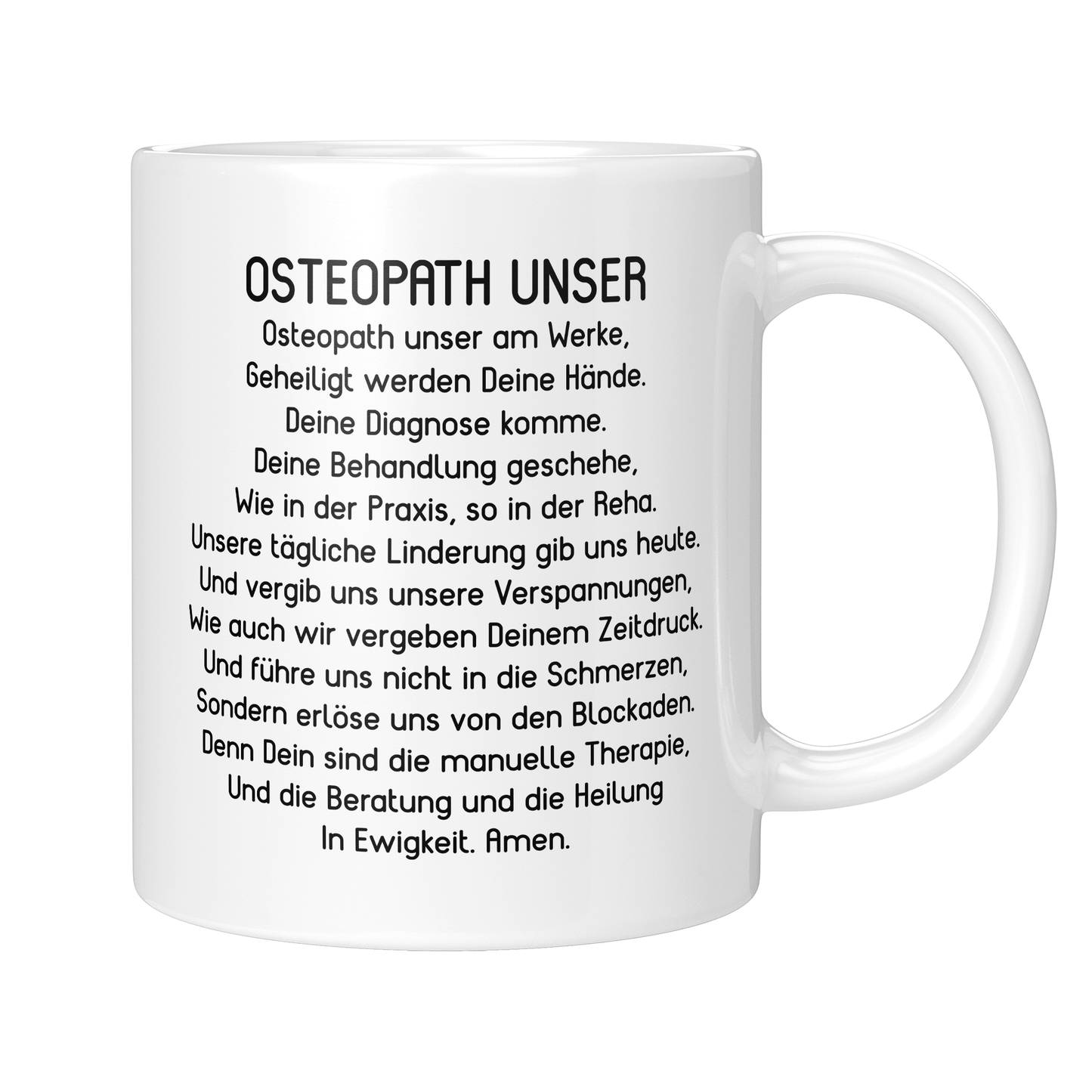 Osteopathie Tasse - "Osteopath Unser"-Gebet (Osteopathin, Geschenk)