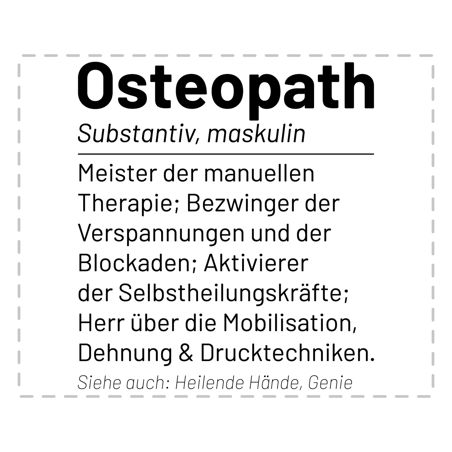 Osteopathie Tasse - Wörterbuch "Osteopath" (Osteopathin, Geschenk)