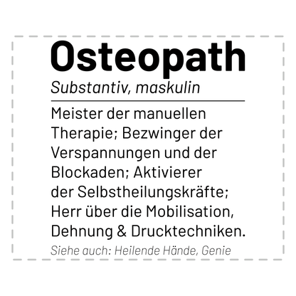 Osteopathie Tasse - Wörterbuch "Osteopath" (Osteopathin, Geschenk)