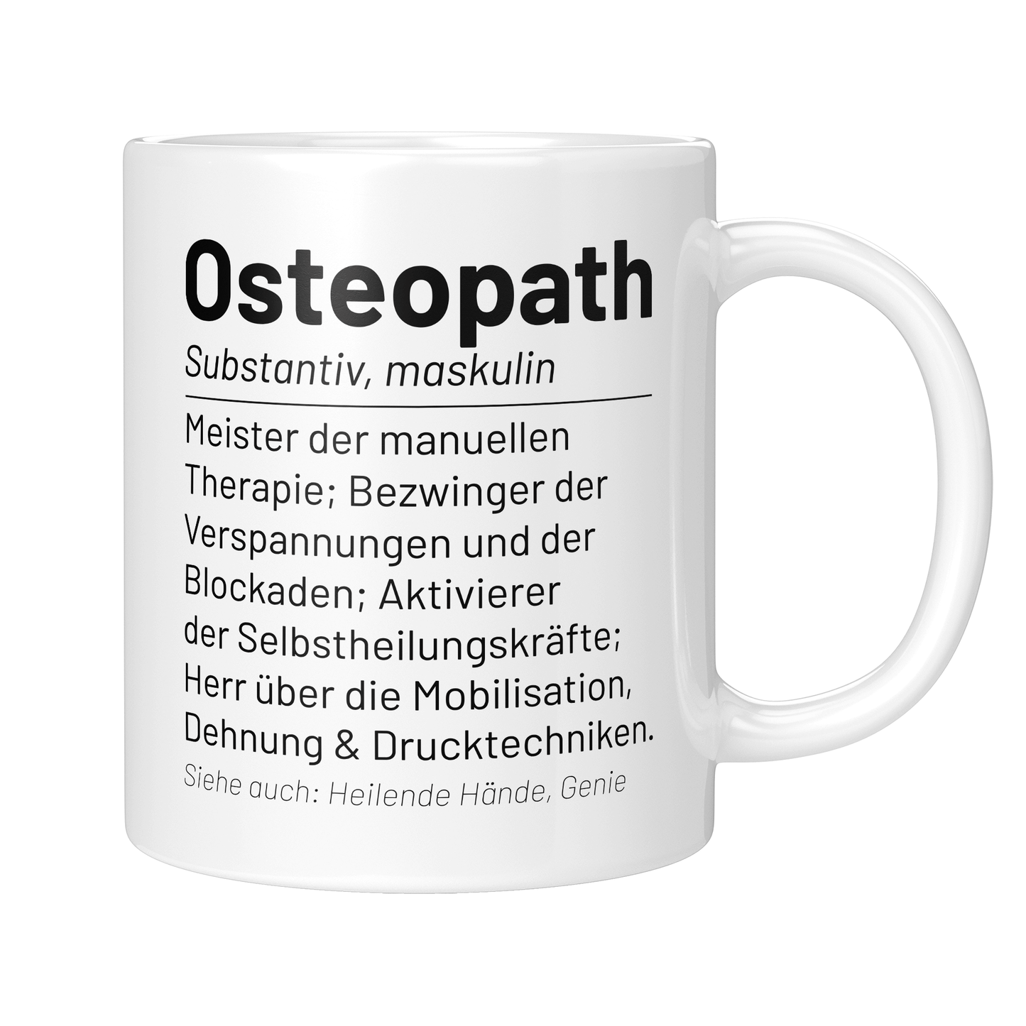 Osteopathie Tasse - Wörterbuch "Osteopath" (Osteopathin, Geschenk)