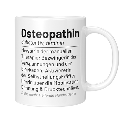 Osteopathie Tasse - Wörterbuch "Osteopathin" (Osteopath, Geschenk)