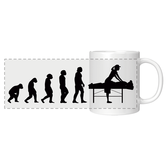 Physiotherapie Tasse - Evolution einer Physiotherapeutin (Physiotherapeut, Geschenk)