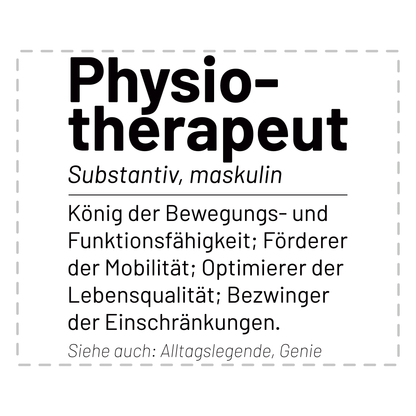 Physiotherapie Tasse - Wörterbuch: Physiotherapeut (Physiotherapeutin, Geschenk)