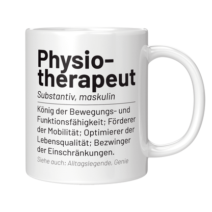 Physiotherapie Tasse - Wörterbuch: Physiotherapeut (Physiotherapeutin, Geschenk)