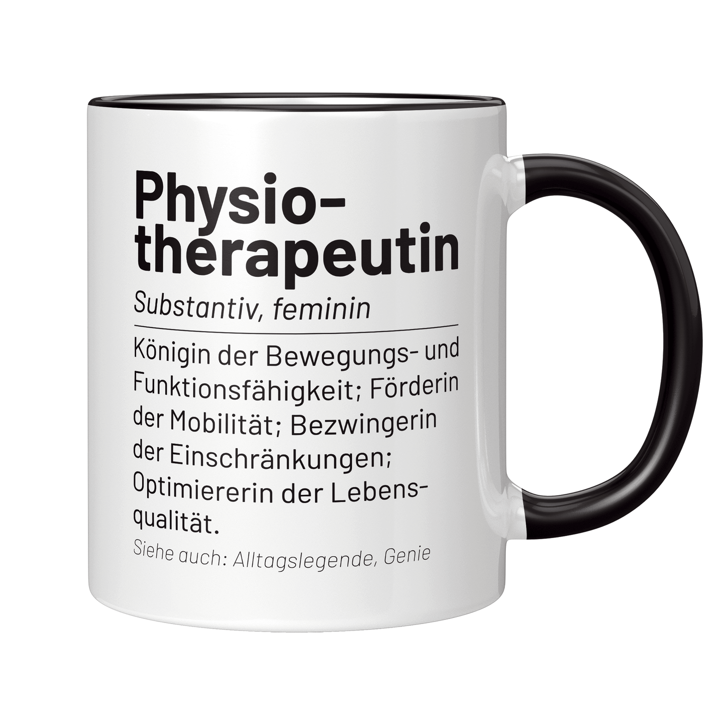 Physiotherapie Tasse - Wörterbuch: Physiotherapeutin (Physiotherapeut, Geschenk)