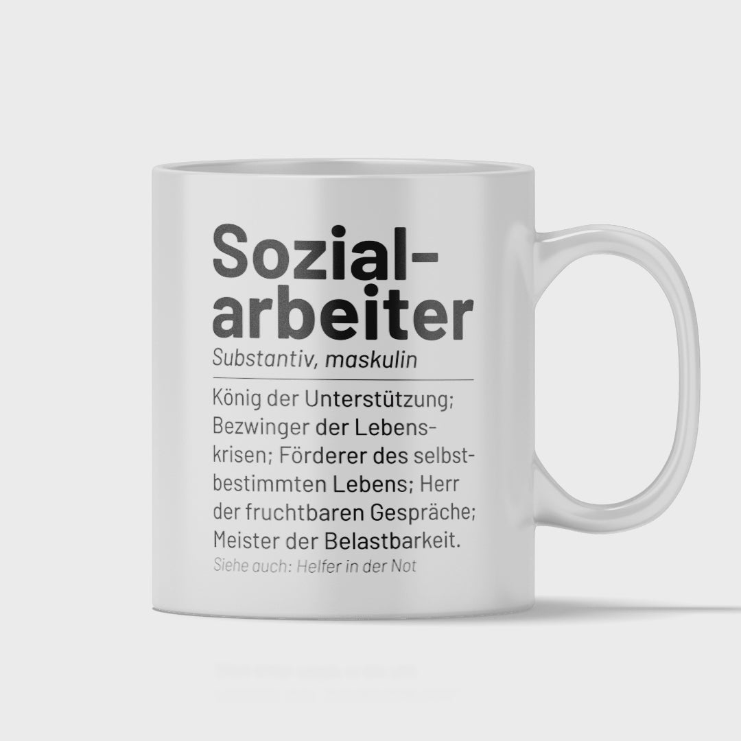 Sozialarbeiter Tasse - Wörterbuch: Sozialarbeiter (Soziale Arbeit, Geschenk)