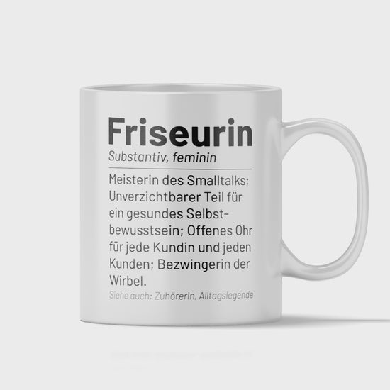 Friseur Tasse - Wörterbuch: Friseurin (Friseurmeisterin, Geschenk)