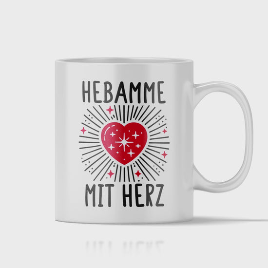 Hebamme Tasse - Hebamme mit Herz (Entbindungspflegerin, Geschenk)