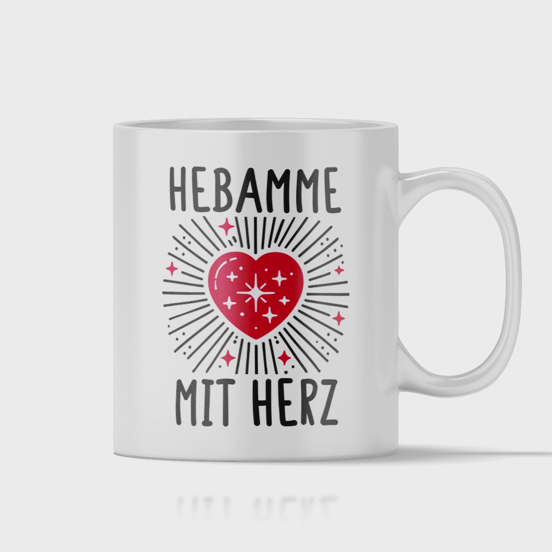 Hebamme Tasse - Hebamme mit Herz (Entbindungspflegerin, Geschenk)