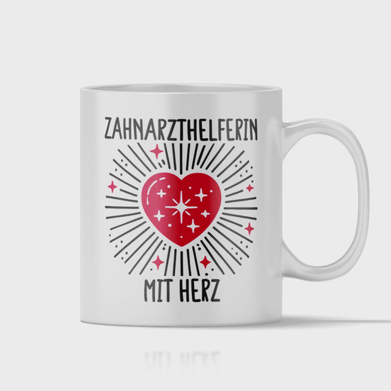 Zahnarzthelferin Tasse - Zahnarzthelferin mit Herz (ZFA, Zahnmedizinische Fachangestellte, Geschenk)