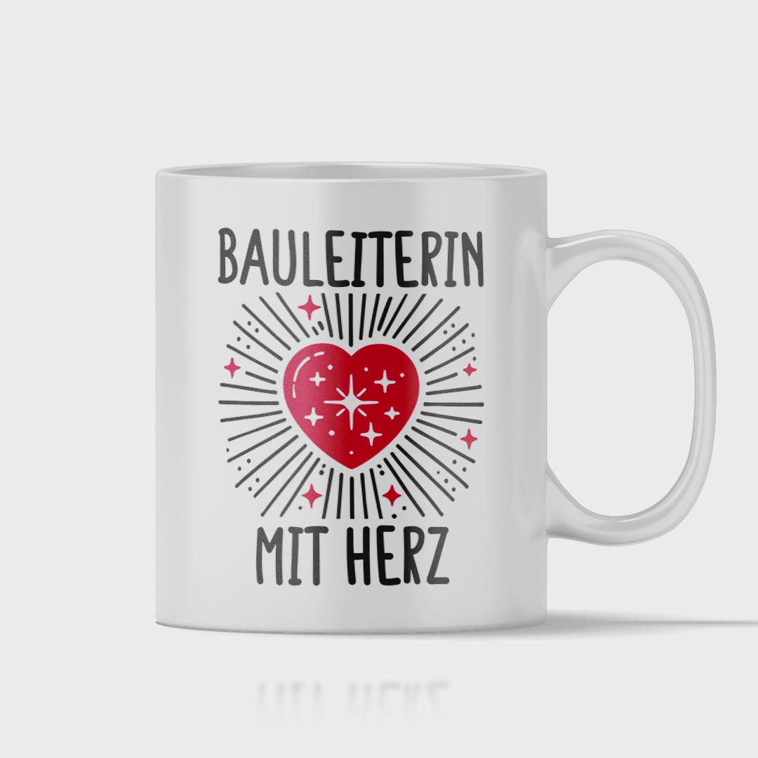 Bauleiter Tasse - Bauleiterin mit Herz (Bauleitung, Geschenk)