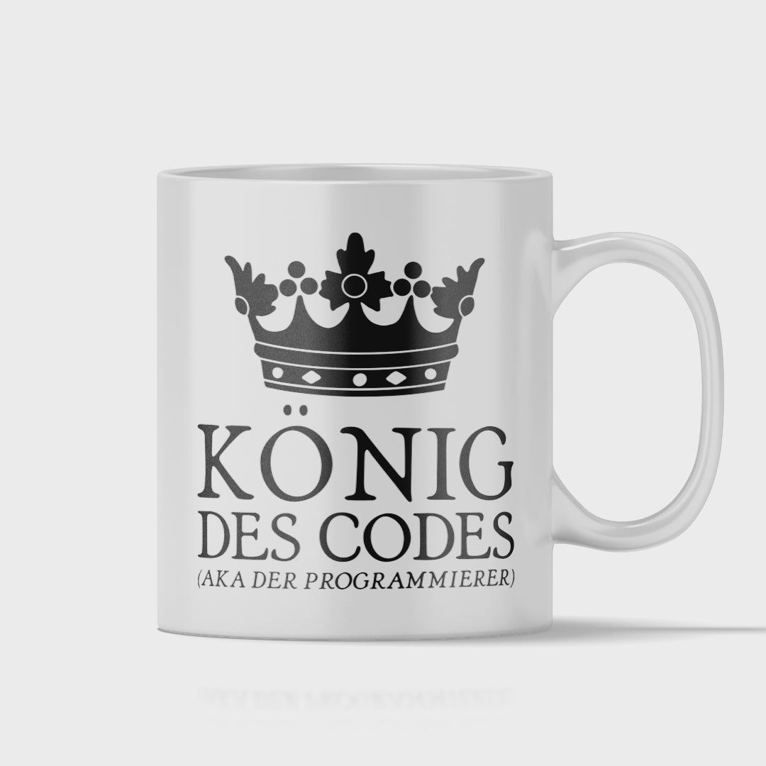 Programmierer Tasse - König des Codes aka der Programmierer (Programmiererin, Geschenk)