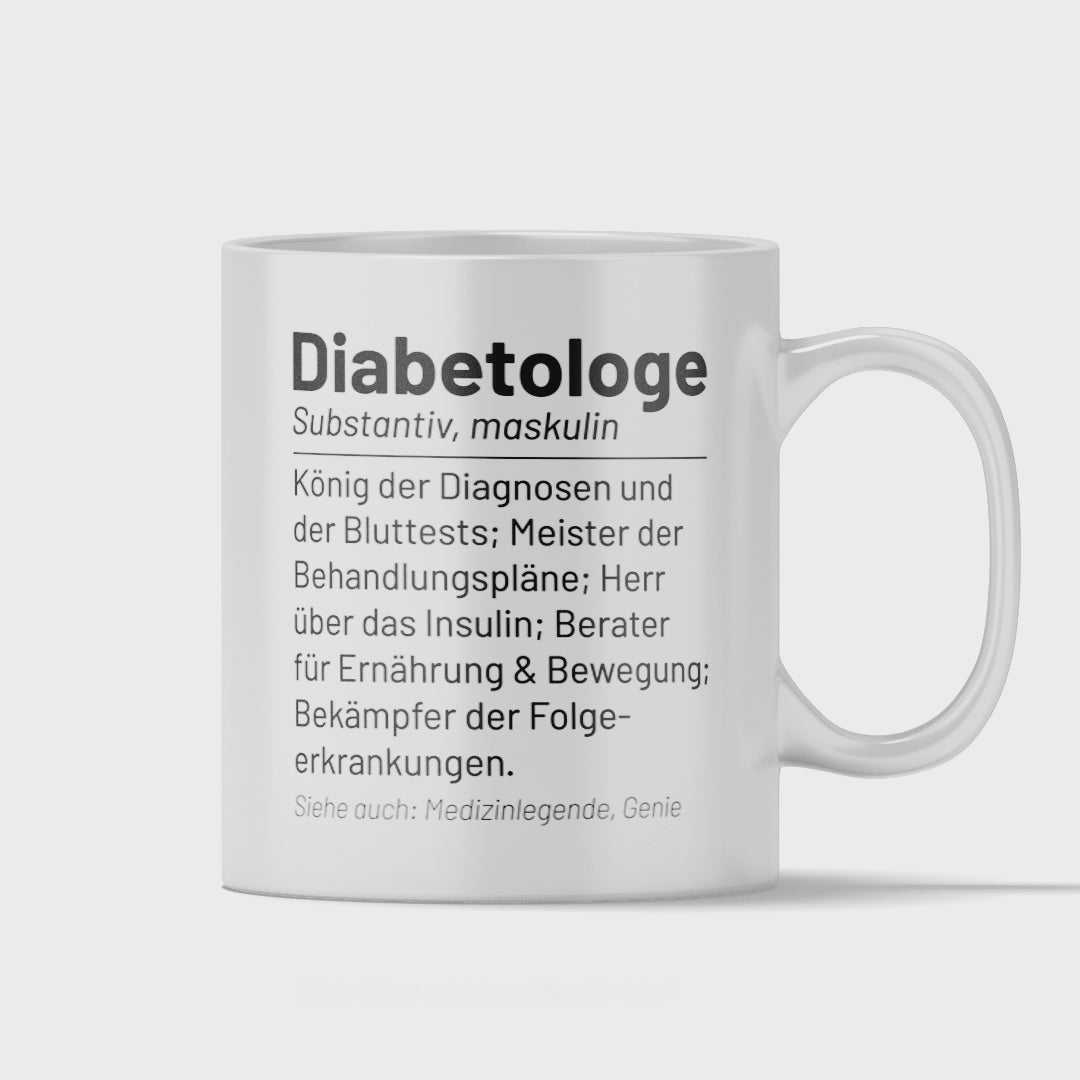 Diabetologe Tasse - Wörterbuch "Diabetologe" (Diabetologie, Diabetologin, Geschenk)